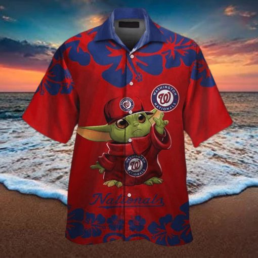 Baby Yoda Star Wars Loves MLB Washington Nationals Hawaiian Shirt Gift For Beach Trip