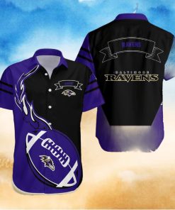 Baltimore Ravens NFL Flame Ball Hawaiian Shirt