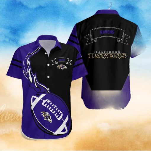 Baltimore Ravens NFL Flame Ball Hawaiian Shirt