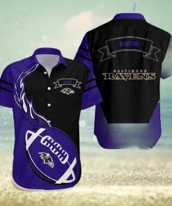 Baltimore Ravens NFL Flame Ball Hawaiian Shirt