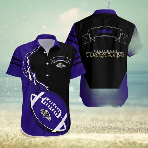 Baltimore Ravens NFL Flame Ball Hawaiian Shirt