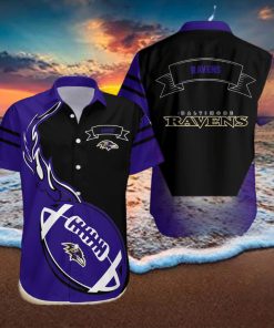 Baltimore Ravens NFL Flame Ball Hawaiian Shirt