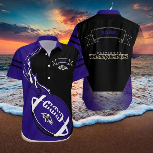 Baltimore Ravens NFL Flame Ball Hawaiian Shirt