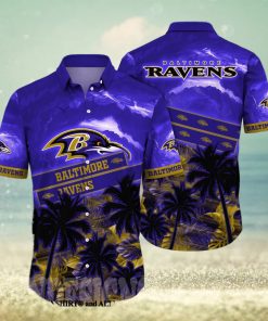 Baltimore Ravens NFL Floral 3D All Over Print Hawaiian Shirt