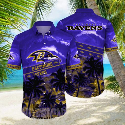 Baltimore Ravens NFL Floral 3D All Over Print Hawaiian Shirt