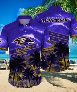 Baltimore Ravens NFL Floral 3D All Over Print Hawaiian Shirt