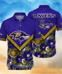 Baltimore Ravens NFL Flower All Over Print Classic Hawaiian Shirt