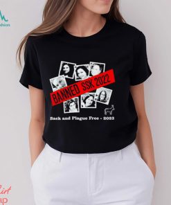 Banned SSK 2022 back and Plague Free 2023 horror shirt