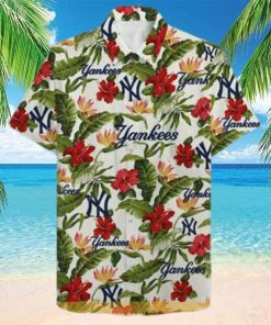 Baseball New York Yankees Funny Hawaiian Shirt Tropical Flower Pattern Beach Lovers Gift