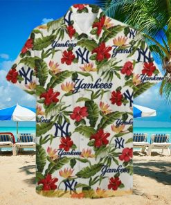 Baseball New York Yankees Funny Hawaiian Shirt Tropical Flower Pattern Beach Lovers Gift