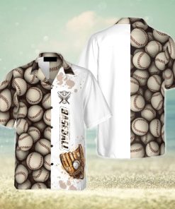 Baseball Pattern And Logo Hawaiian Shirt