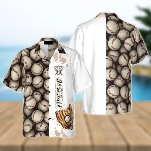 Baseball Pattern And Logo Hawaiian Shirt