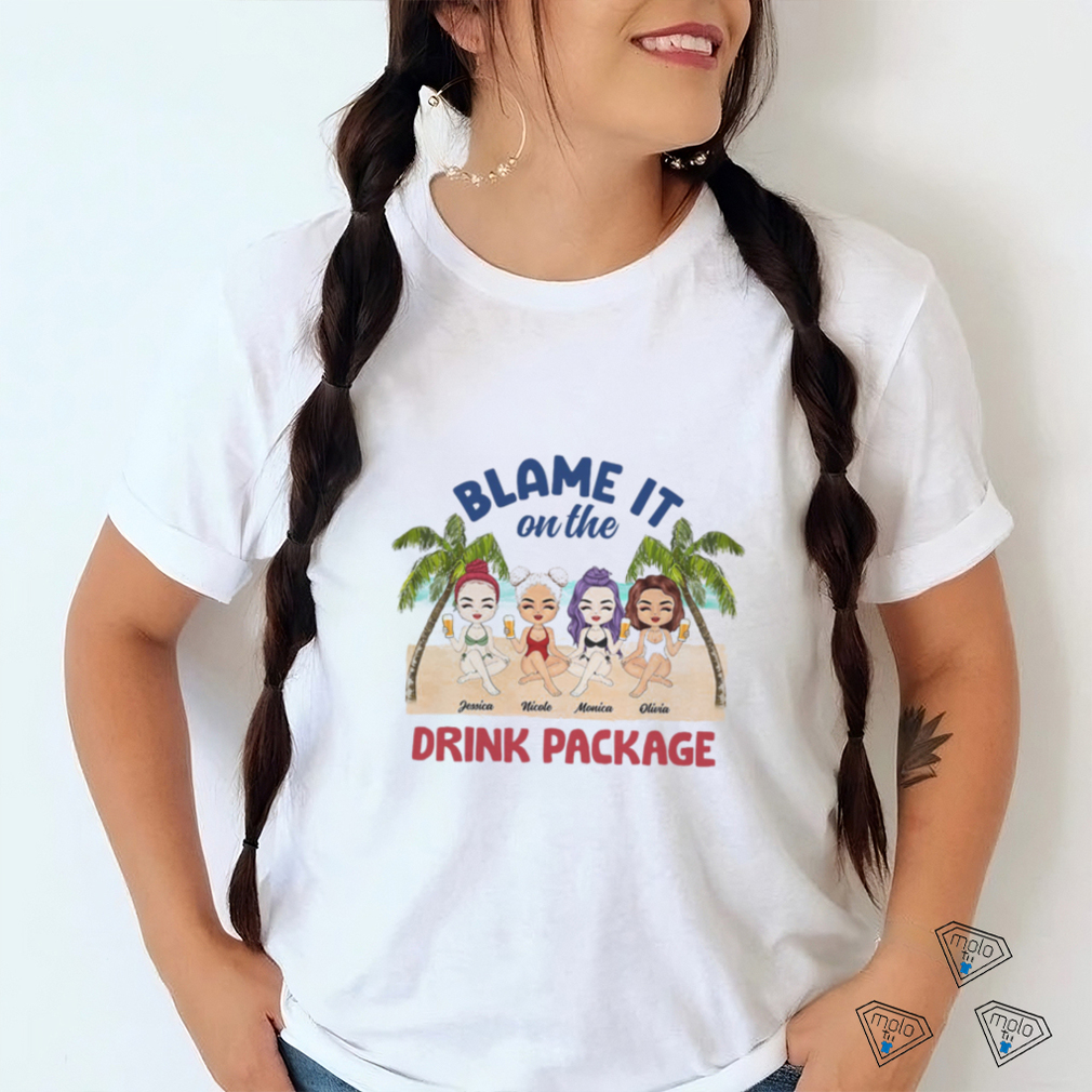 Beach Blame On Drink Package Gift For Bestie Personalized Custom T Shirt Beach Blame On Drink Package Gift For Bestie Personalized Custom T Shirt