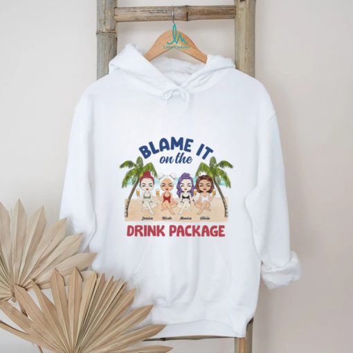 Beach Blame On Drink Package Gift For Bestie Personalized Custom T Shirt