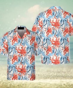 Beautiful Watercolor Octopus Seamless Pattern 3D Hawaiian Shirt