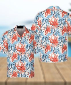 Beautiful Watercolor Octopus Seamless Pattern 3D Hawaiian Shirt