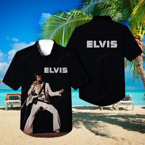 Black Aloha Elvis Presley Hawaiian Shirt Birthday Gift For Music Lovers