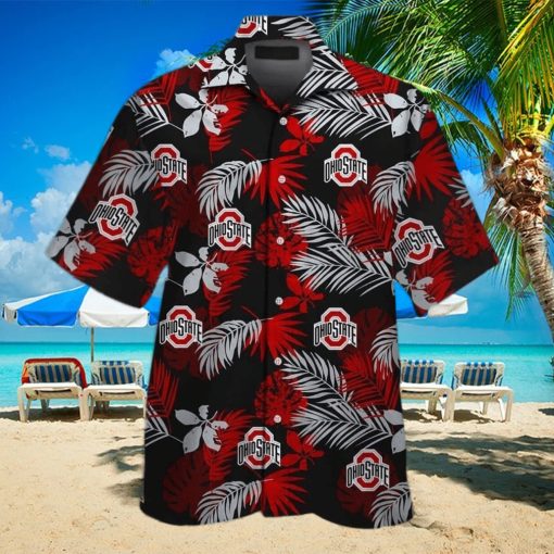 Black Aloha NCAA Ohio State Buckeyes Hawaiian Shirt Beach Gift For Friend