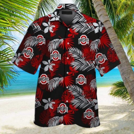 Black Aloha NCAA Ohio State Buckeyes Hawaiian Shirt Beach Gift For Friend