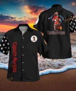 Black Captain Morgan Funny Hawaiian Shirt Gift For Wine Lovers