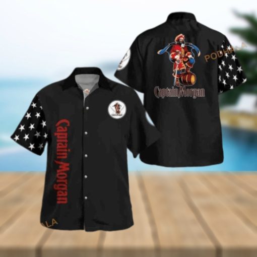 Black Captain Morgan Funny Hawaiian Shirt Gift For Wine Lovers