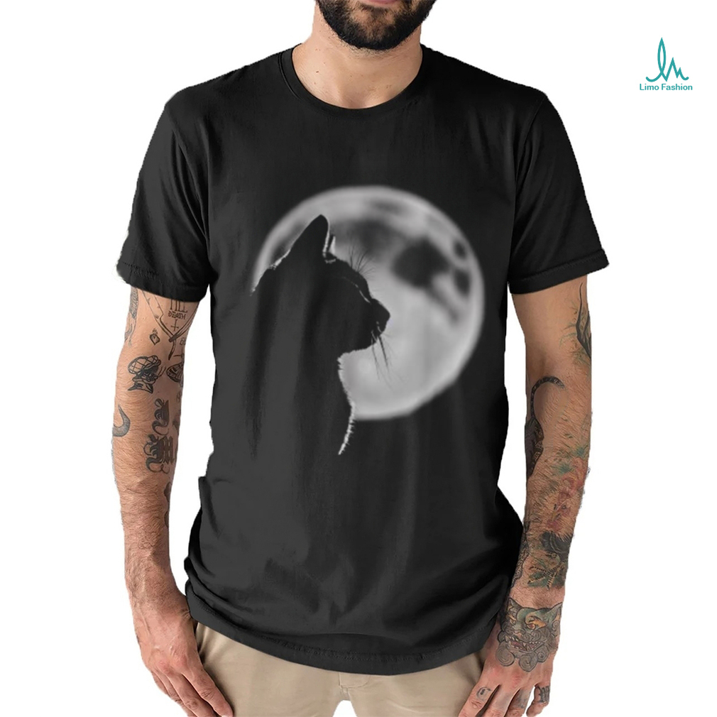 Black Cat In Front of the Full Moon T Shirt Black Cat In Front of the Full Moon T Shirt