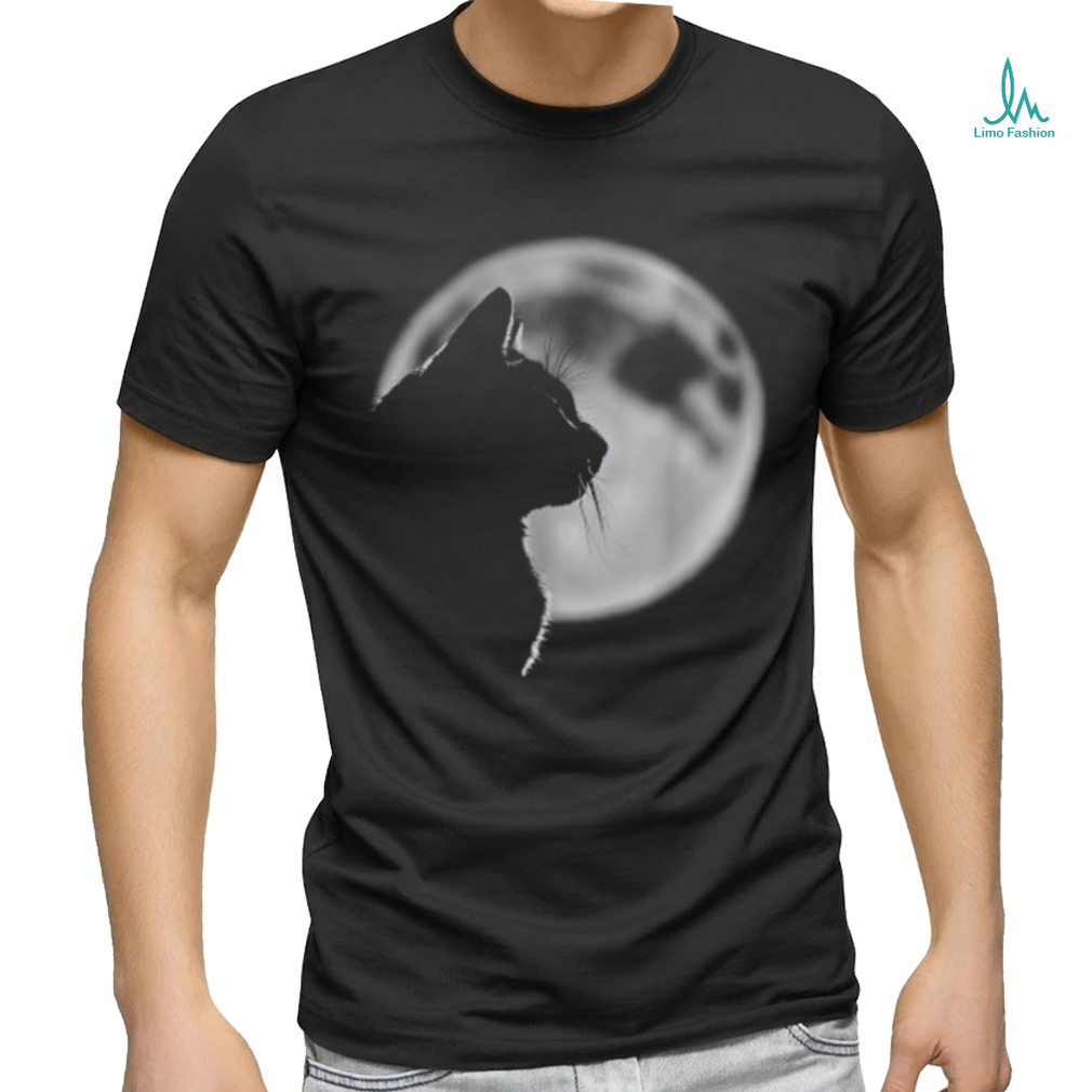 Black Cat In Front of the Full Moon T Shirt Black Cat In Front of the Full Moon T Shirt
