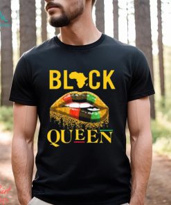 Black Queen Lip American African Flag T Shirt