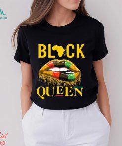 Black Queen Lip American African Flag T Shirt