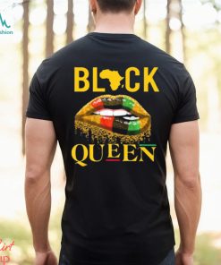 Black Queen Lip American African Flag T Shirt