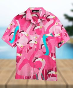 Blue And Pink Flamingo Hawaiian Shirts