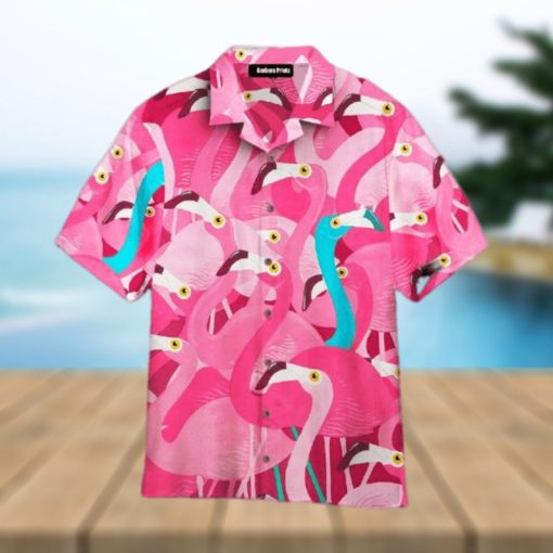 Blue And Pink Flamingo Hawaiian Shirts