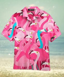 Blue And Pink Flamingo Hawaiian Shirts