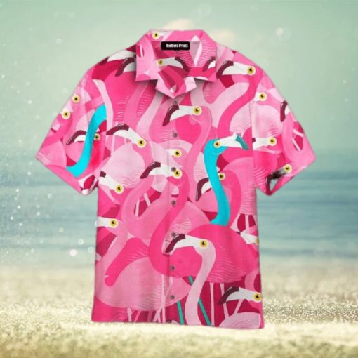 Blue And Pink Flamingo Hawaiian Shirts