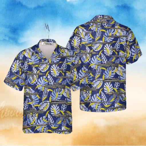 Blue Leaves And Bananas Gun Tropical Hawaiian Shirts