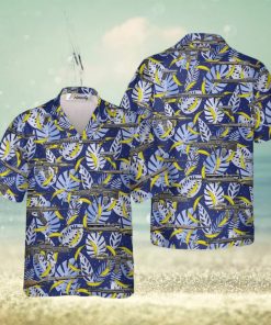 Blue Leaves And Bananas Gun Tropical Hawaiian Shirts