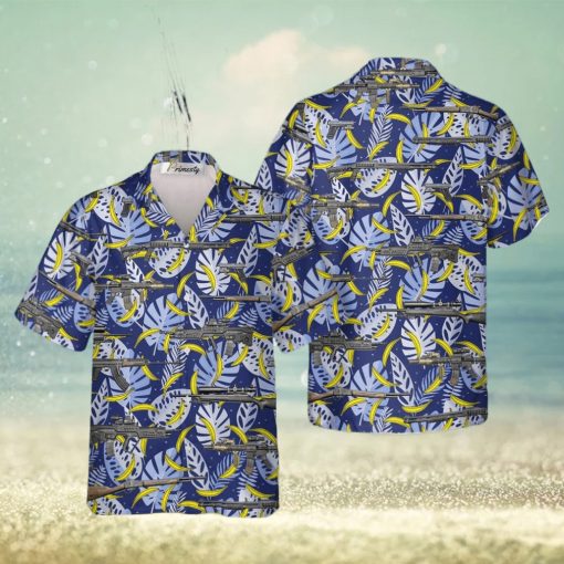 Blue Leaves And Bananas Gun Tropical Hawaiian Shirts