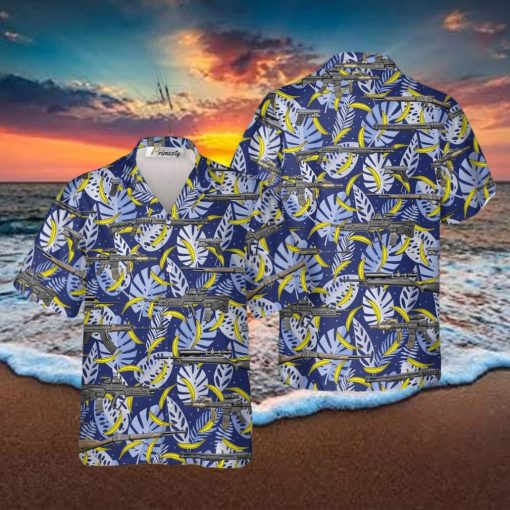 Blue Leaves And Bananas Gun Tropical Hawaiian Shirts