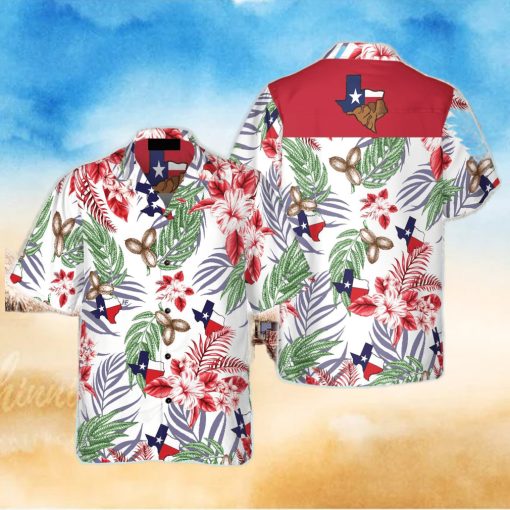 Bluebonnet Texas Hawaiian Shirt Pecan Version Button Down Floral And Flag Texas Shirt Proud Texas Shirt For Men