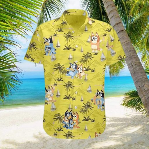 Bluey Beach Hawaiian Shirt  Bluey Cartoon Tee  Friends of Bluey Hawaiian Shirt