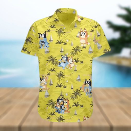 Bluey Beach Hawaiian Shirt  Bluey Cartoon Tee  Friends of Bluey Hawaiian Shirt