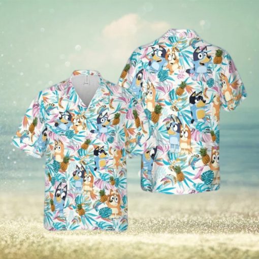 Bluey Bingo And Pineapple Aloha AOP Trending Hawaiian Shirt For Summer Vacation