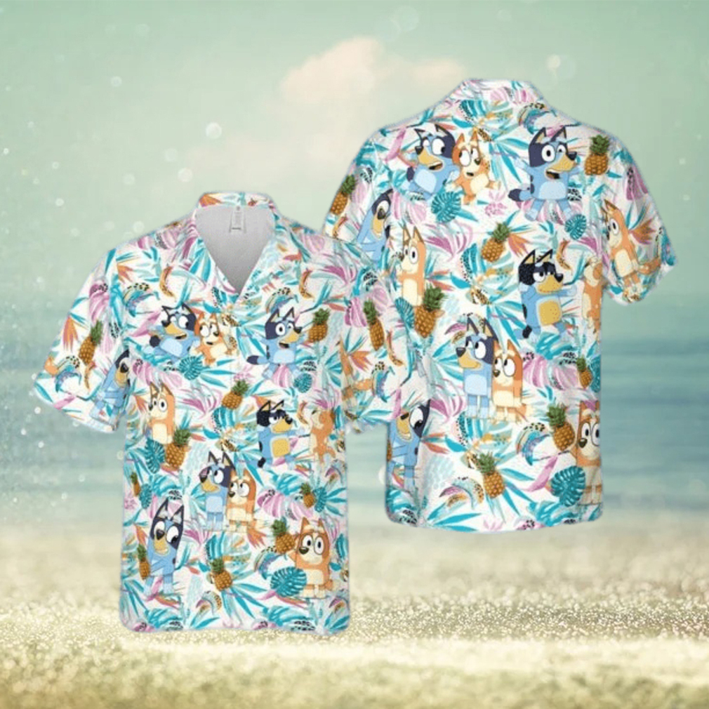 Bluey Bingo And Pineapple Aloha AOP Trending Hawaiian Shirt For Summer  Vacation - YesItCustom