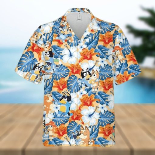 Bluey Cute Aloha Hawaiian Shirt  Bluey Family Hawaiian 3D Shirt