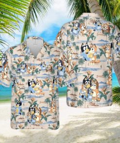 Bluey Friends Hawaiian Shirt  Bluey Birthday Gift  Bluey Button Up Shirt