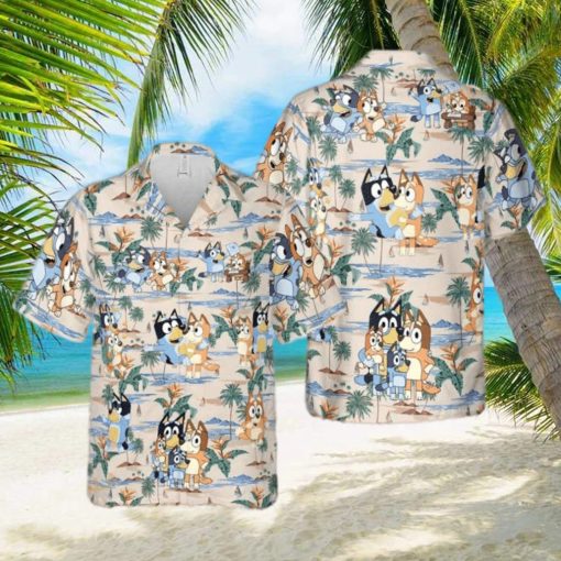 Bluey Friends Hawaiian Shirt  Bluey Birthday Gift  Bluey Button Up Shirt