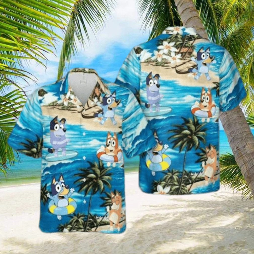 Bluey Friends Hawaiian Shirt, Bluey Birthday Gift, Bluey Button Up