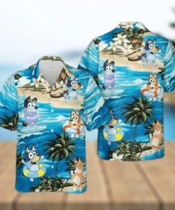 Bluey Hawaiian Shirt Bluey Button Shirt Bluey Shirt Bluey Men Shirt