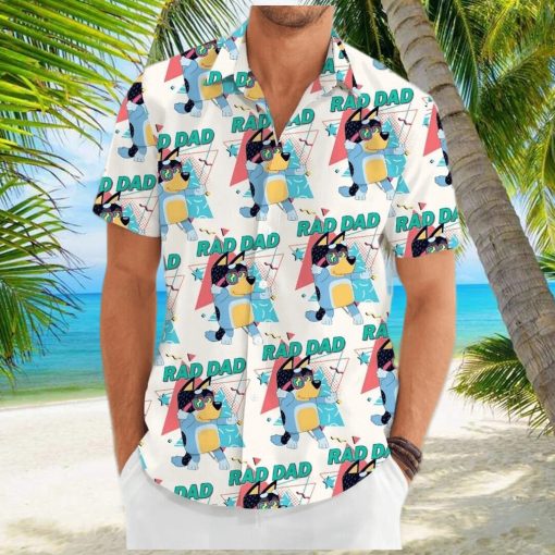 Bluey Hawaiian Shirt  Bluey Shirt  Bluey Dad Button Shirt  Rad Dad Bluey Shirt