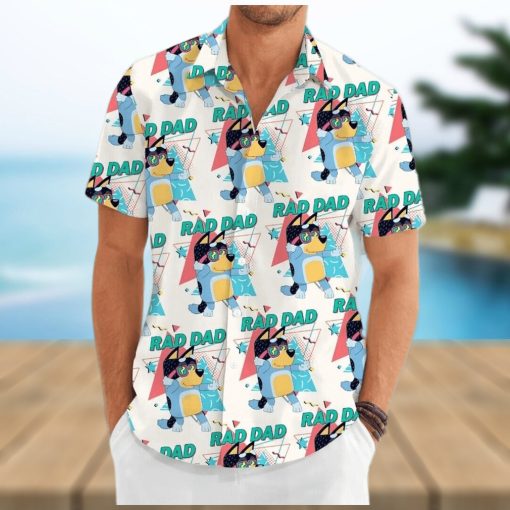 Bluey Hawaiian Shirt  Bluey Shirt  Bluey Dad Button Shirt  Rad Dad Bluey Shirt